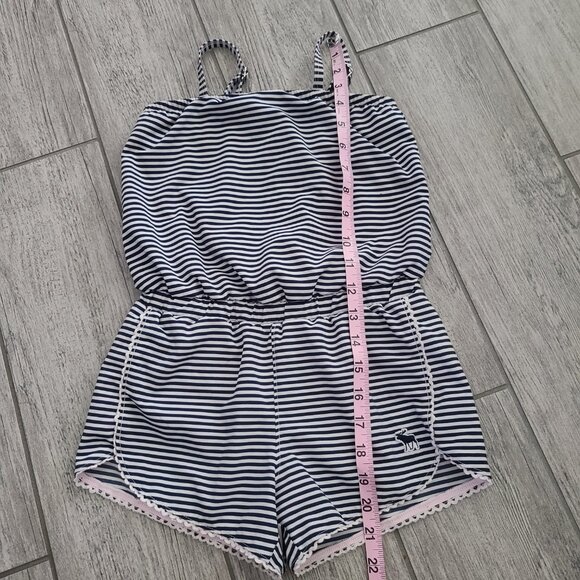 Abercrombie Kids girls Navy & White Striped pool to play Romper - Size 5/6 - Picture 5 of 11